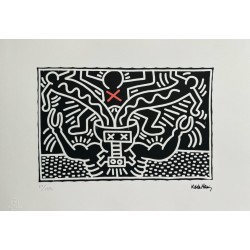 Keith Haring Lithograph Offset 199 Ex. Numbered 29.7 x 42 cm Signature Certificate