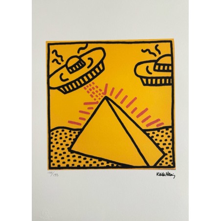 Keith Haring Lithograph Offset 199 Ex. Numbered 29.7 x 42 cm Signature Certificate