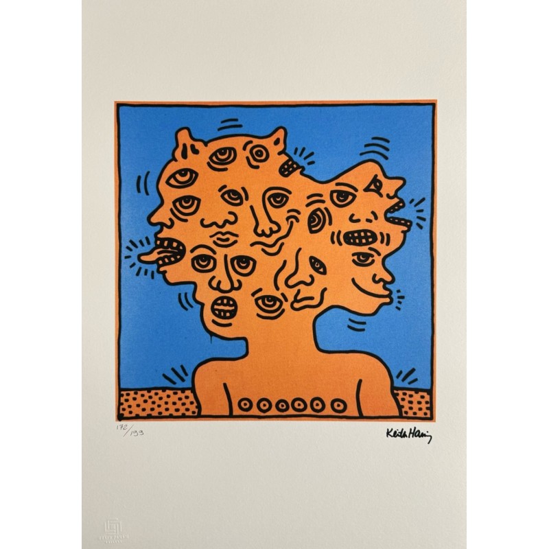 Keith Haring Lithograph Offset 199 Ex. Numbered 29.7 x 42 cm Signature Certificate