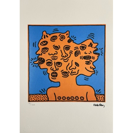 Keith Haring Lithograph Offset 199 Ex. Numbered 29.7 x 42 cm Signature Certificate