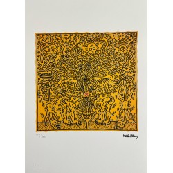 Keith Haring Lithograph Offset 199 Ex. Numbered 29.7 x 42 cm Signature Certificate