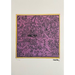 Keith Haring Lithograph Offset 199 Ex. Numbered 29.7 x 42 cm Signature Certificate