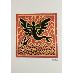 Keith Haring Lithograph Offset 199 Ex. Numbered 29.7 x 42 cm Signature Certificate