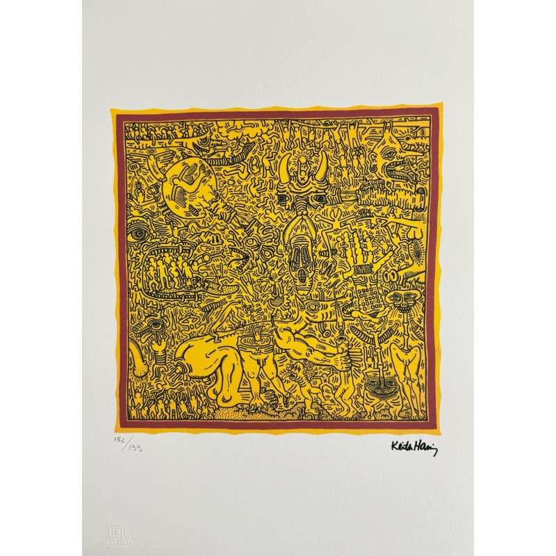 Keith Haring Lithograph Offset 199 Ex. Numbered 29.7 x 42 cm Signature Certificate