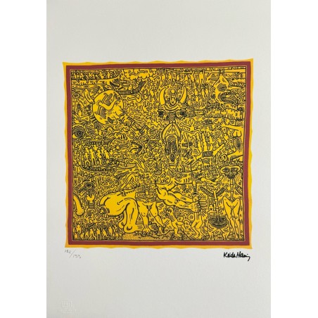 Keith Haring Lithograph Offset 199 Ex. Numbered 29.7 x 42 cm Signature Certificate