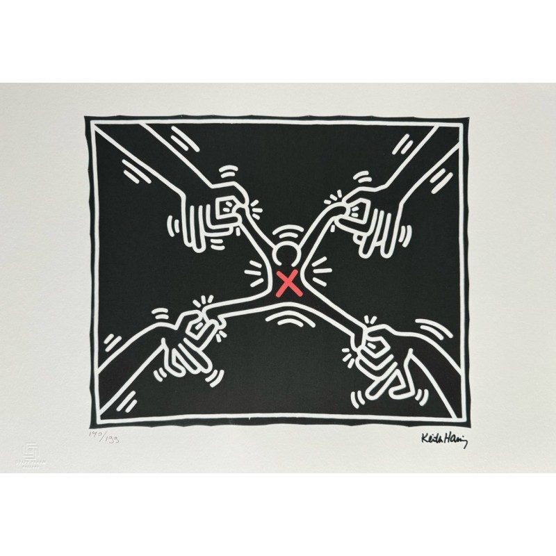 Keith Haring Lithograph Offset 199 Ex. Numbered 29.7 x 42 cm Signature Certificate