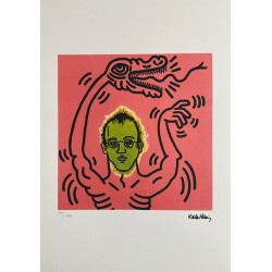 Keith Haring Lithograph Offset 199 Ex. Numbered 29.7 x 42 cm Signature Certificate