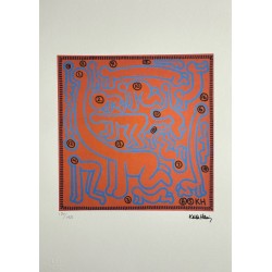 Keith Haring Lithograph Offset 199 Ex. Numbered 29.7 x 42 cm Signature Certificate