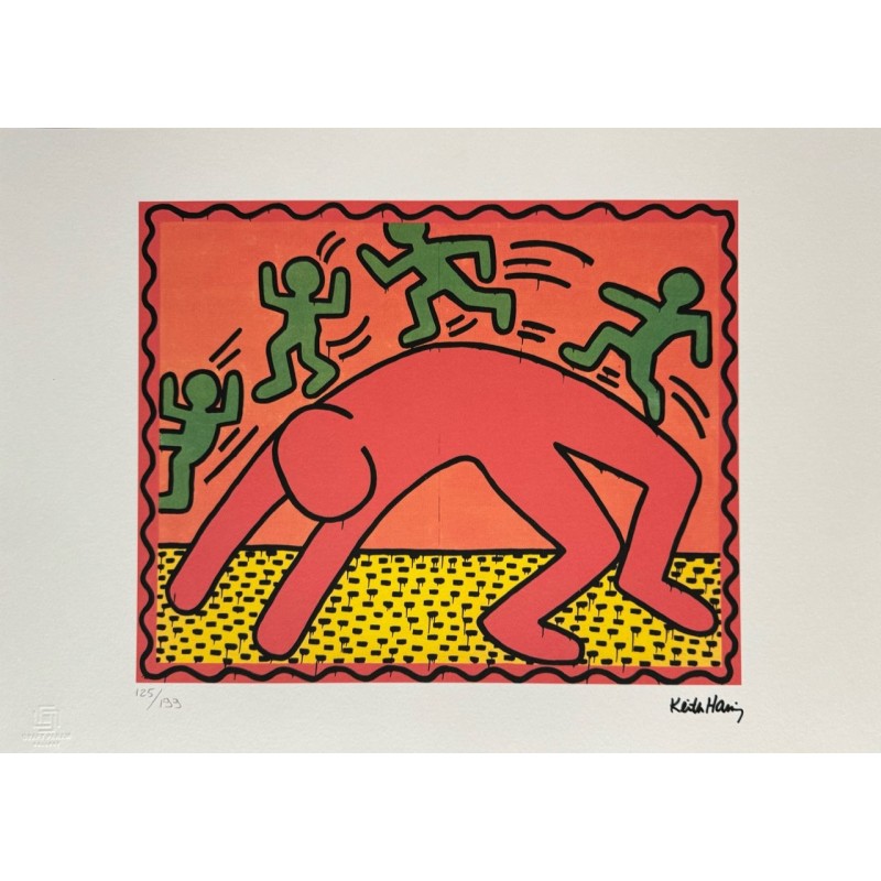 Keith Haring Lithograph Offset 199 Ex. Numbered 29.7 x 42 cm Signature Certificate