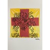 Keith Haring Lithograph Offset 199 Ex. Numbered 29.7 x 42 cm Signature Certificate