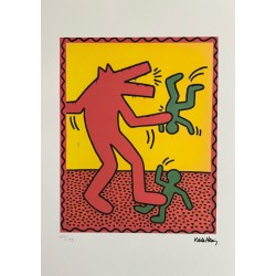 Keith Haring Lithograph Offset 199 Ex. Numbered 29.7 x 42 cm Signature Certificate