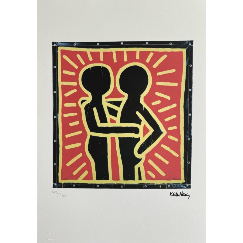 Keith Haring Lithograph Offset 199 Ex. Numbered 29.7 x 42 cm Signature Certificate