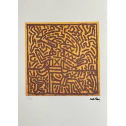 Keith Haring Lithograph Offset 199 Ex. Numbered 29.7 x 42 cm Signature Certificate