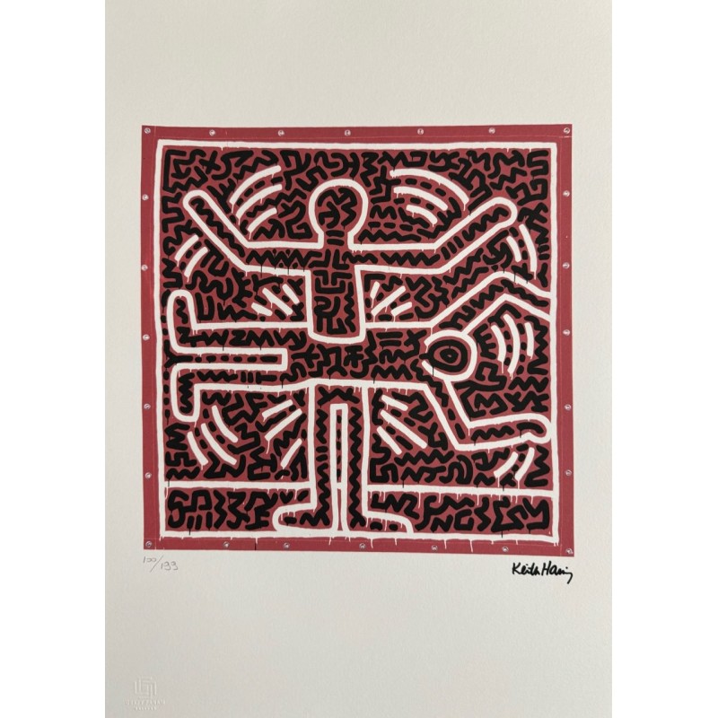 Keith Haring Lithograph Offset 199 Ex. Numbered 29.7 x 42 cm Signature Certificate