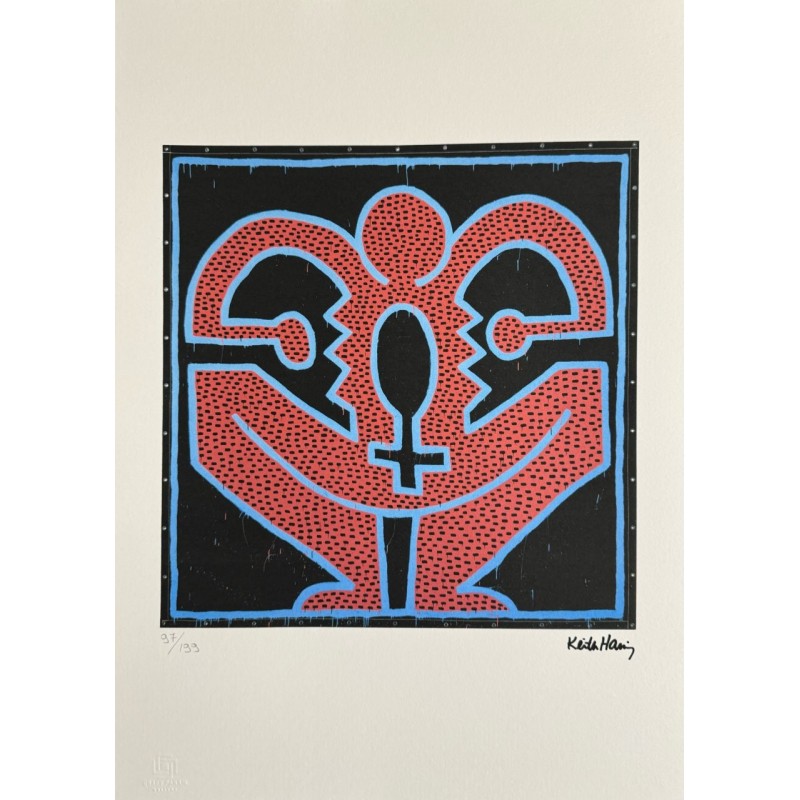 Keith Haring Lithograph Offset 199 Ex. Numbered 29.7 x 42 cm Signature Certificate