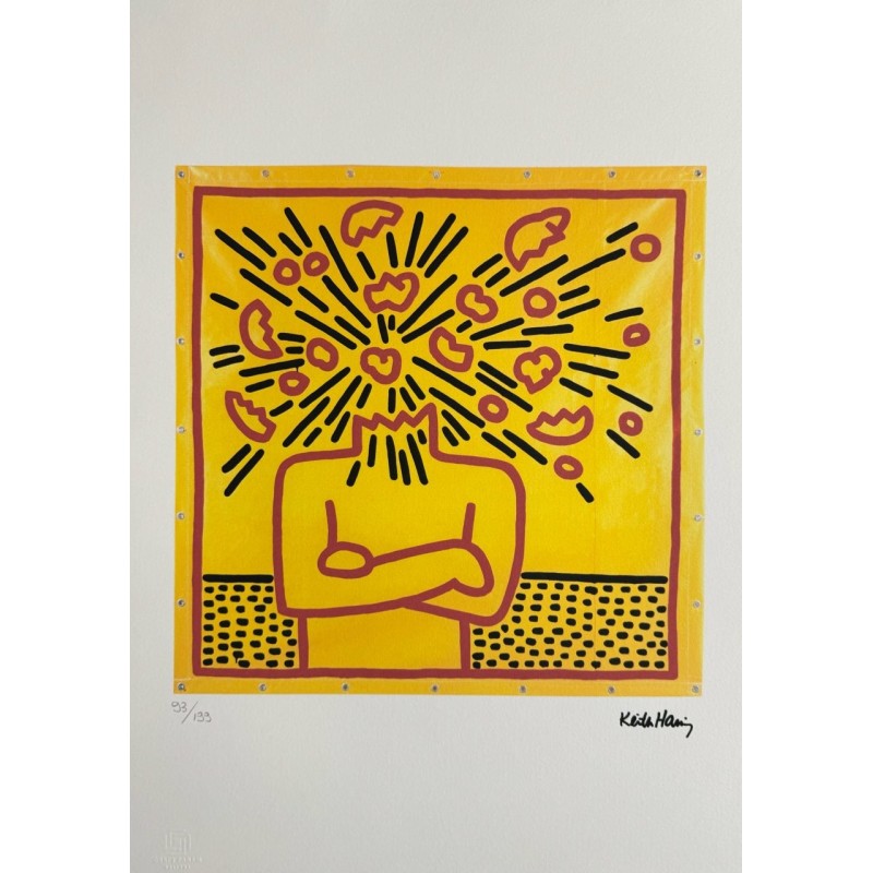 Keith Haring Lithograph Offset 199 Ex. Numbered 29.7 x 42 cm Signature Certificate