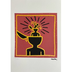 Keith Haring Lithograph Offset 199 Ex. Numbered 29.7 x 42 cm Signature Certificate