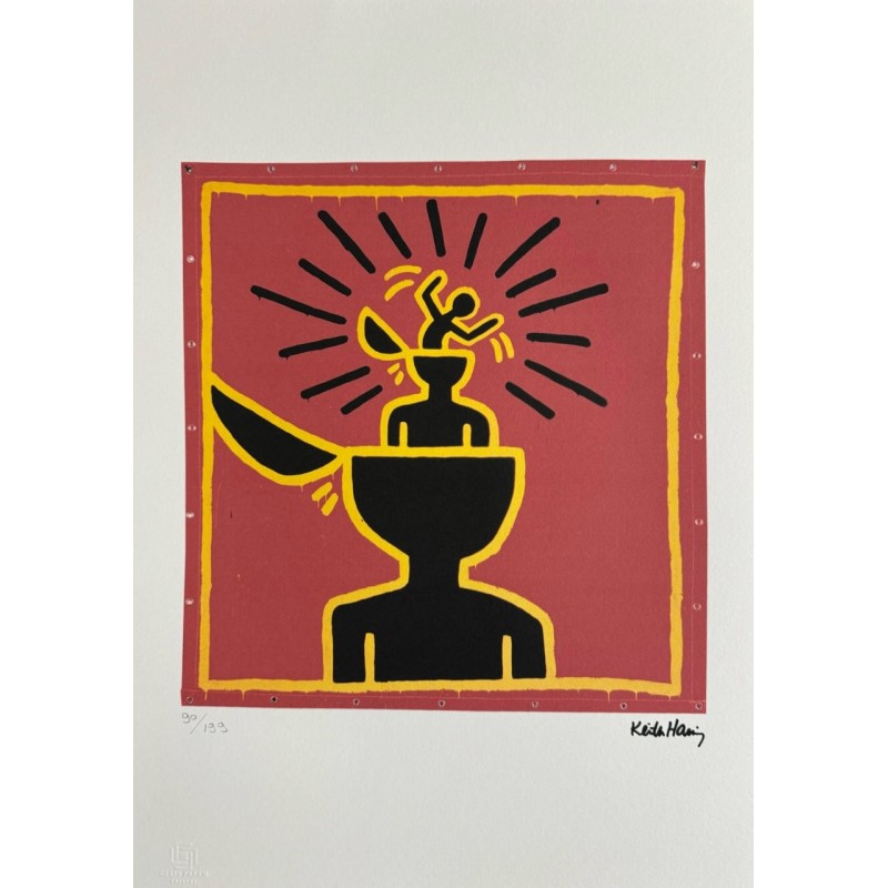 Keith Haring Lithograph Offset 199 Ex. Numbered 29.7 x 42 cm Signature Certificate