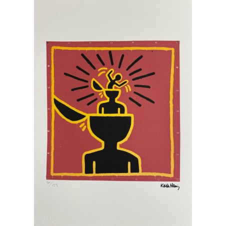 Keith Haring Lithograph Offset 199 Ex. Numbered 29.7 x 42 cm Signature Certificate