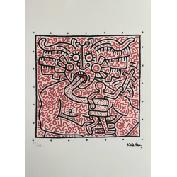 Keith Haring Lithograph Offset 199 Ex. Numbered 29.7 x 42 cm Signature Certificate