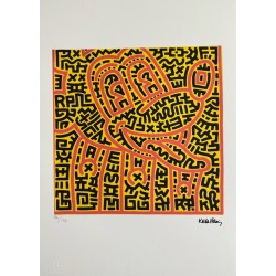 Keith Haring Lithograph Offset 199 Ex. Numbered 29.7 x 42 cm Signature Certificate