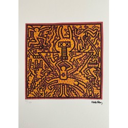 Keith Haring Lithograph Offset 199 Ex. Numbered 29.7 x 42 cm Signature Certificate