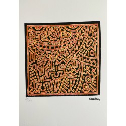 Keith Haring Lithograph Offset 199 Ex. Numbered 29.7 x 42 cm Signature Certificate