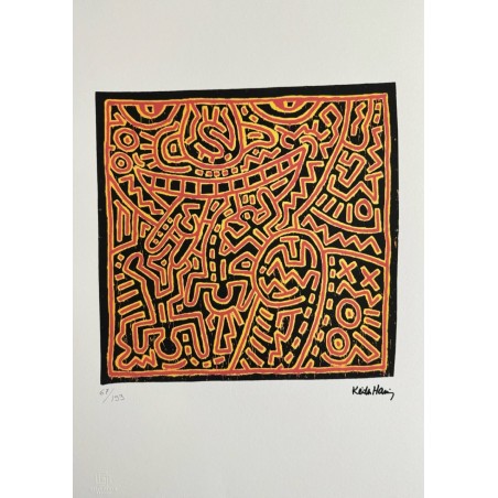 Keith Haring Lithograph Offset 199 Ex. Numbered 29.7 x 42 cm Signature Certificate