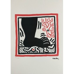 Keith Haring Lithograph Offset 199 Ex. Numbered 29.7 x 42 cm Signature Certificate