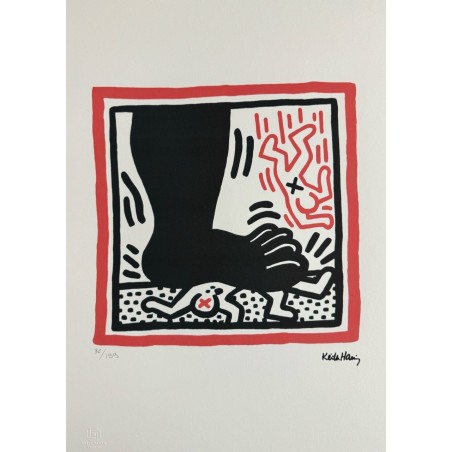 Keith Haring Lithograph Offset 199 Ex. Numbered 29.7 x 42 cm Signature Certificate