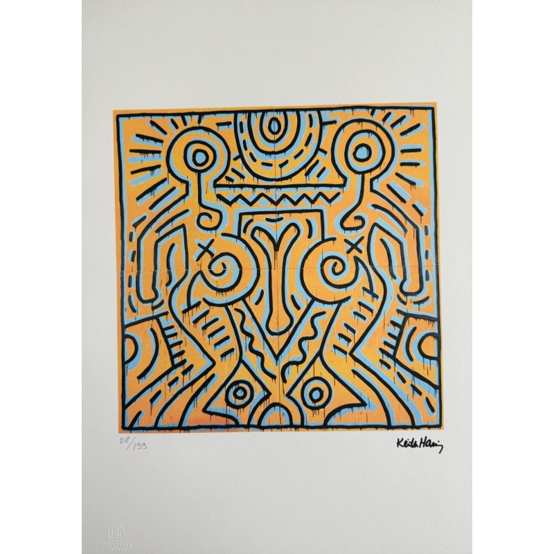 Keith Haring Lithograph Offset 199 Ex. Numbered 29.7 x 42 cm Signature Certificate