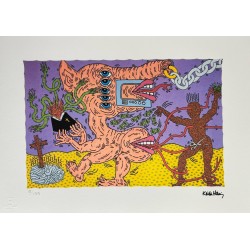 Keith Haring Lithograph Offset 199 Ex. Numbered 29.7 x 42 cm Signature Certificate