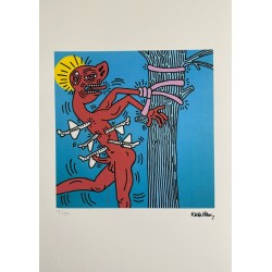 Keith Haring Lithograph Offset 199 Ex. Numbered 29.7 x 42 cm Signature Certificate