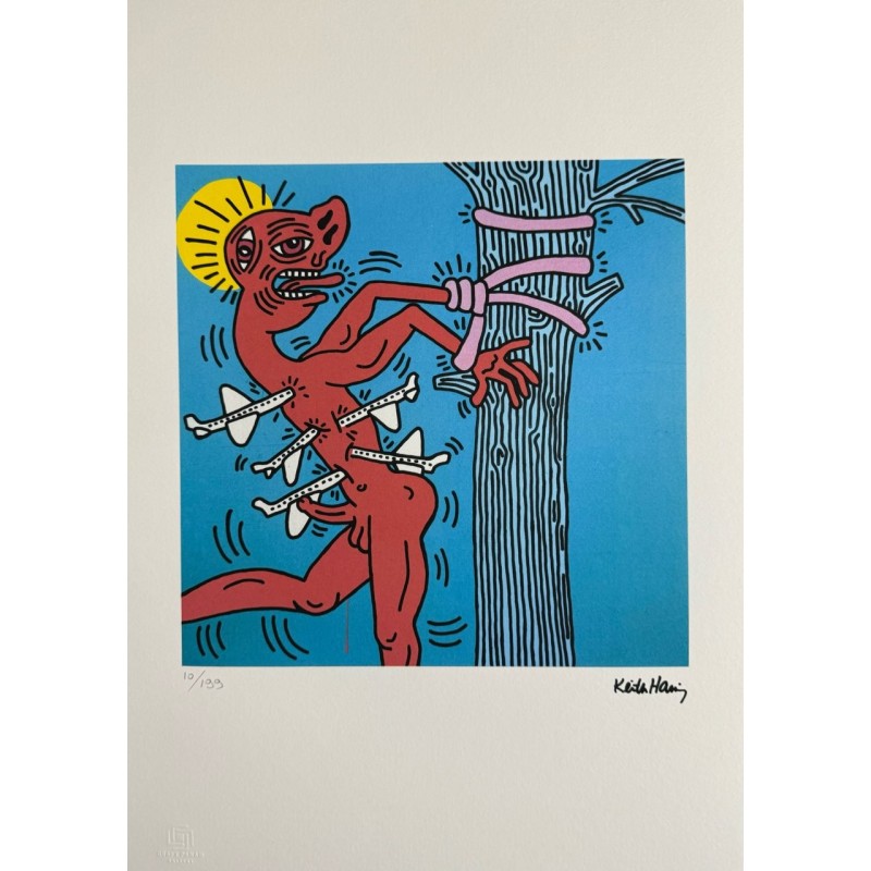 Keith Haring Lithograph Offset 199 Ex. Numbered 29.7 x 42 cm Signature Certificate