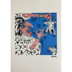 Keith Haring Lithograph Offset 199 Ex. Numbered 29.7 x 42 cm Signature Certificate