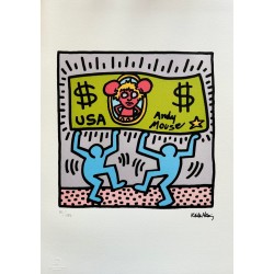 Keith Haring Lithograph Offset 199 Ex. Numbered 29.7 x 42 cm Signature Certificate