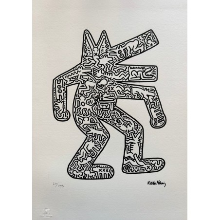 Keith Haring Lithograph Offset 199 Ex. Numbered 29.7 x 42 cm Signature Certificate