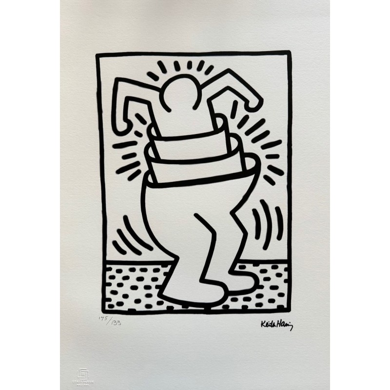 Keith Haring Lithograph Offset 199 Ex. Numbered 29.7 x 42 cm Signature Certificate