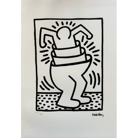 Keith Haring Lithograph Offset 199 Ex. Numbered 29.7 x 42 cm Signature Certificate