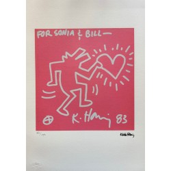 Keith Haring Lithograph Offset 199 Ex. Numbered 29.7 x 42 cm Signature Certificate