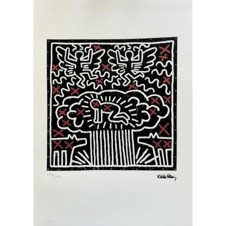 Keith Haring Lithograph Offset 199 Ex. Numbered 29.7 x 42 cm Signature Certificate