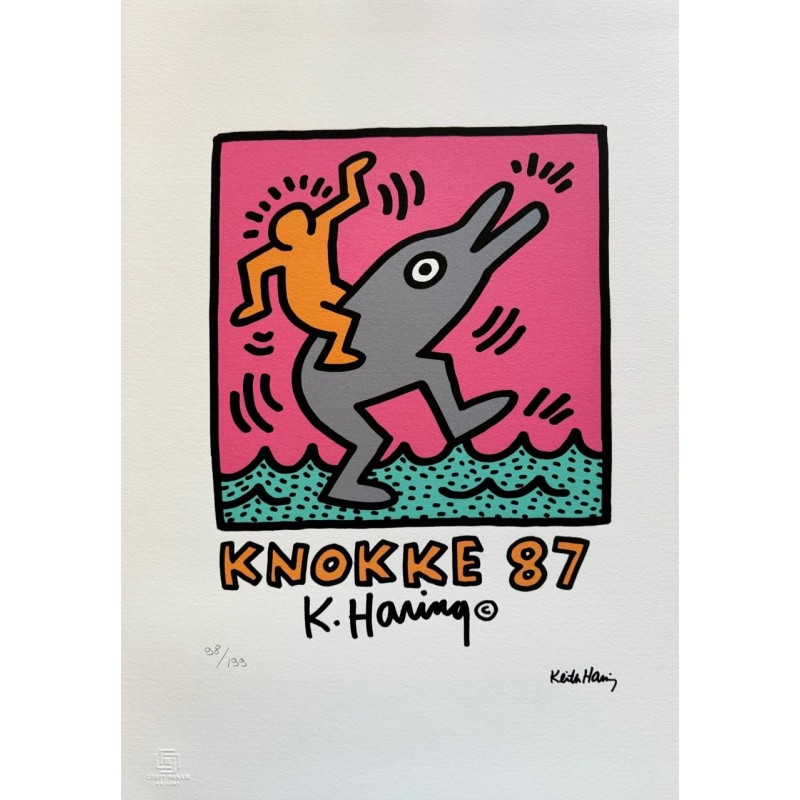 Keith Haring Lithograph Offset 199 Ex. Numbered 29.7 x 42 cm Signature Certificate