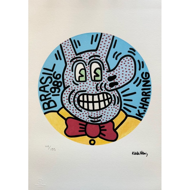 Keith Haring Lithograph Offset 199 Ex. Numbered 29.7 x 42 cm Signature Certificate