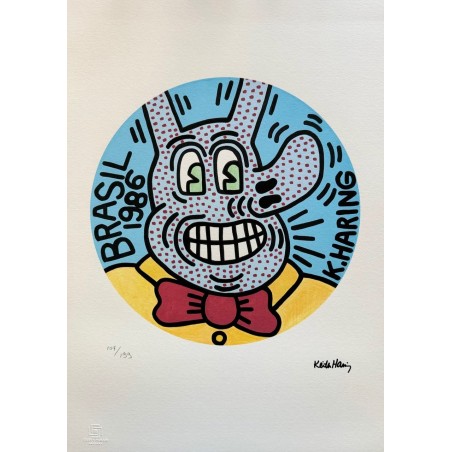 Keith Haring Lithograph Offset 199 Ex. Numbered 29.7 x 42 cm Signature Certificate