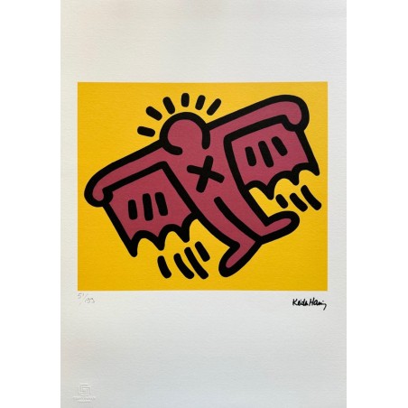 Keith Haring Lithograph Offset 199 Ex. Numbered 29.7 x 42 cm Signature Certificate