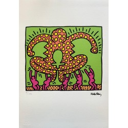 Keith Haring Lithograph Offset 199 Ex. Numbered 29.7 x 42 cm Signature Certificate