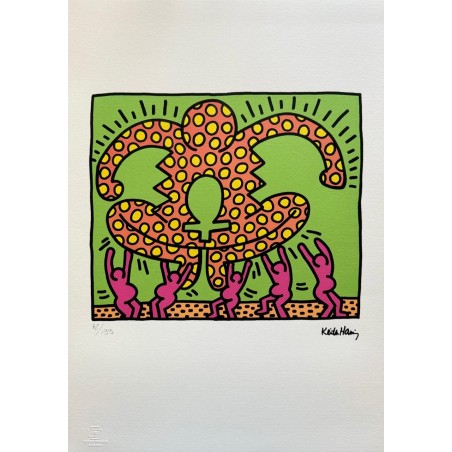 Keith Haring Lithograph Offset 199 Ex. Numbered 29.7 x 42 cm Signature Certificate