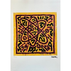 Keith Haring Lithograph Offset 199 Ex. Numbered 29.7 x 42 cm Signature Certificate