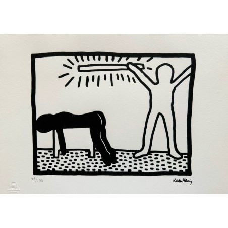 Keith Haring Lithograph Offset 199 Ex. Numbered 29.7 x 42 cm Signature Certificate