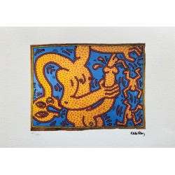 Keith Haring Lithograph Offset 199 Ex. Numbered 29.7 x 42 cm Signature Certificate